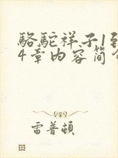 骆驼祥子1到24章内容简介