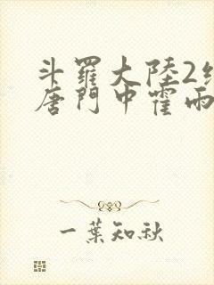 斗罗大陆2绝世唐门中霍雨浩