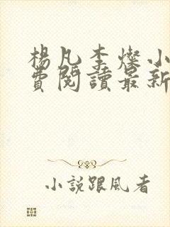 杨凡李灿小说免费阅读最新章节全文