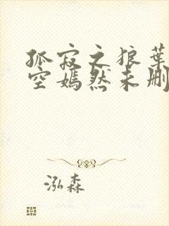 孤寂之狼叶凡司空嫣然未删减txt