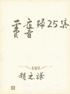 子夜归25集免费看