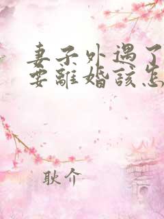 妻子外遇了老公要离婚该怎么挽回