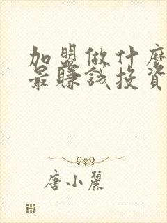 加盟做什么生意最赚钱投资小