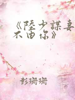 《陆少谋妻:婚不由你》