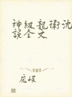 神级龙卫沈浪小说全文
