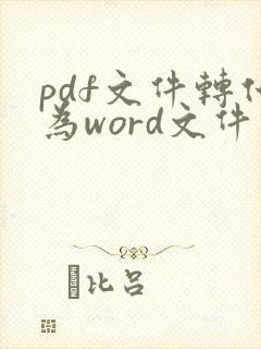 pdf文件转化为word文件