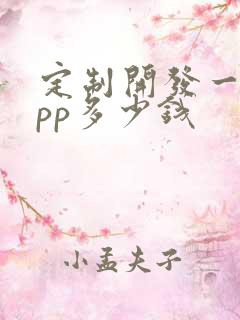 定制开发一套app多少钱