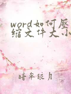 word如何压缩文件大小
