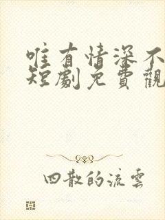 唯有情深不可负短剧免费观看全集