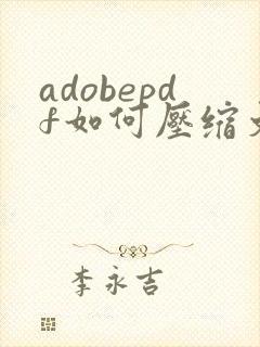 adobepdf如何压缩文件大小