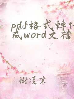 pdf格式转化成word文档