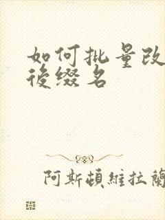 如何批量改文件后缀名