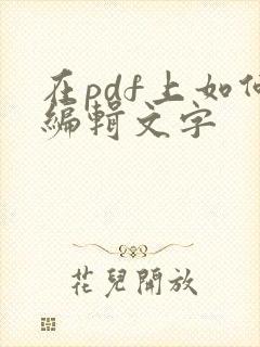 在pdf上如何编辑文字