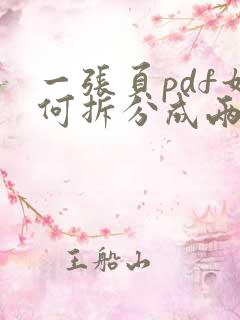 一张页pdf如何拆分成两张