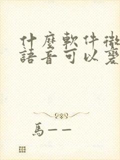 什么软件微信发语音可以变声