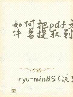 如何把pdf文件名提取到表格中