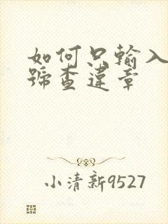 如何只输入车牌号查违章