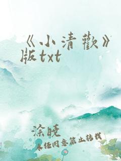 《小清欢》完整版txt