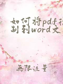如何将pdf复制到word文档里