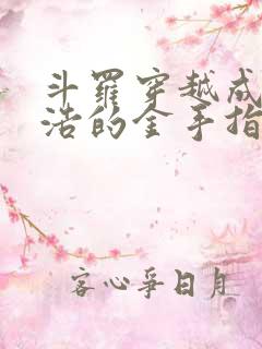 斗罗穿越成霍雨浩的金手指