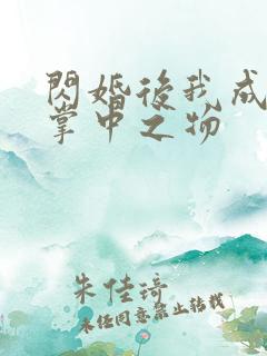 闪婚后我成大佬掌中之物