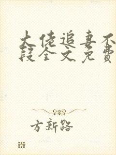 大佬追妻不择手段全文免费阅读全文