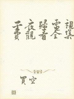 子夜归电视剧免费观看全集31集