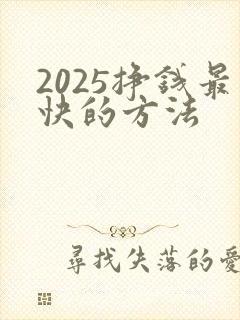2025挣钱最快的方法