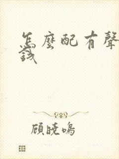 怎么配有声书赚钱