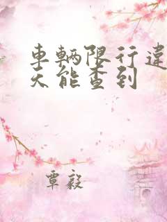 车辆限行违章几天能查到