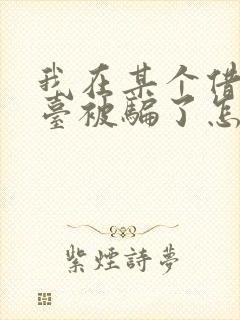 我在某个借款平台被骗了怎么办