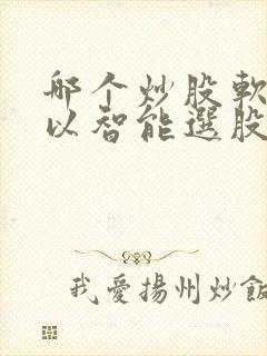 哪个炒股软件可以智能选股