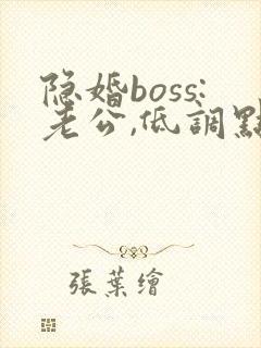 隐婚boss:老公,低调点 小说