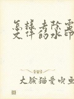 怎样去除电子版文件的水印