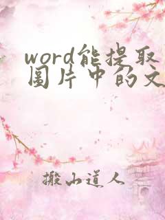 word能提取图片中的文字吗