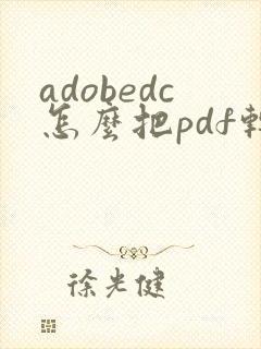 adobedc怎么把pdf转换成word