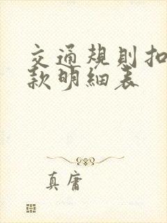 交通规则扣分罚款明细表