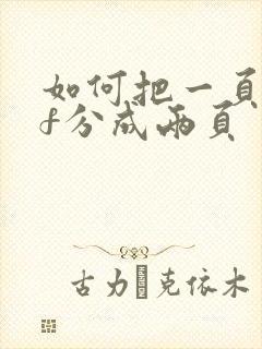 如何把一页pdf分成两页