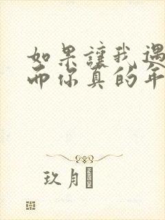 如果让我遇见你而你真的年轻