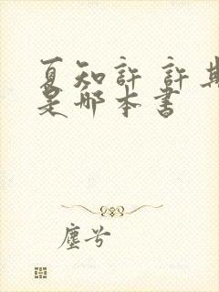 夏知许 许其琛是哪本书