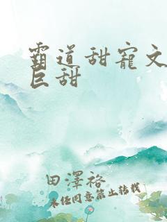 霸道甜宠文推荐巨甜