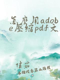 怎么用adobe压缩pdf文件大小