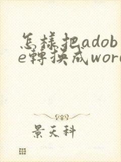怎样把adobe转换成word