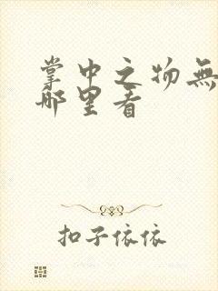 掌中之物无删减哪里看