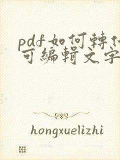 pdf如何转化可编辑文字的word