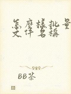 怎么样批量修改文件名称