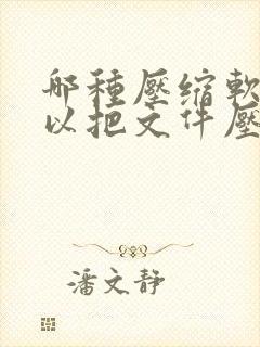 哪种压缩软件可以把文件压缩得更小