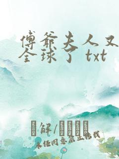 傅爷夫人又惊艳全球了 txt