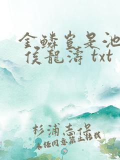 金鳞岂是池中物 侯龙涛 txt