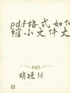 pdf格式如何缩小文件大小